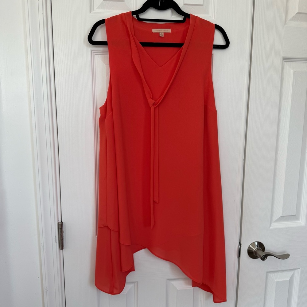 Gibson Latimer Sleeveless Asymmetrical Burnt Orange Tunic Dress Women's Med EUC